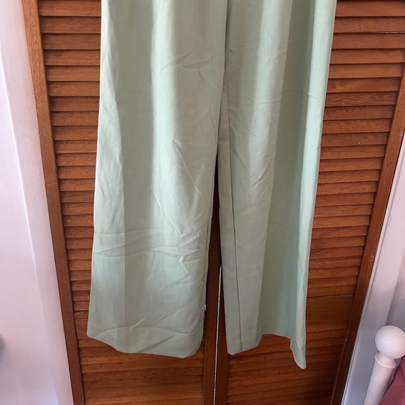 Maeve By Anthropologie Women’s Pleated Front Wide Leg Trousers Green Sz 0 - Picture 4 of 9